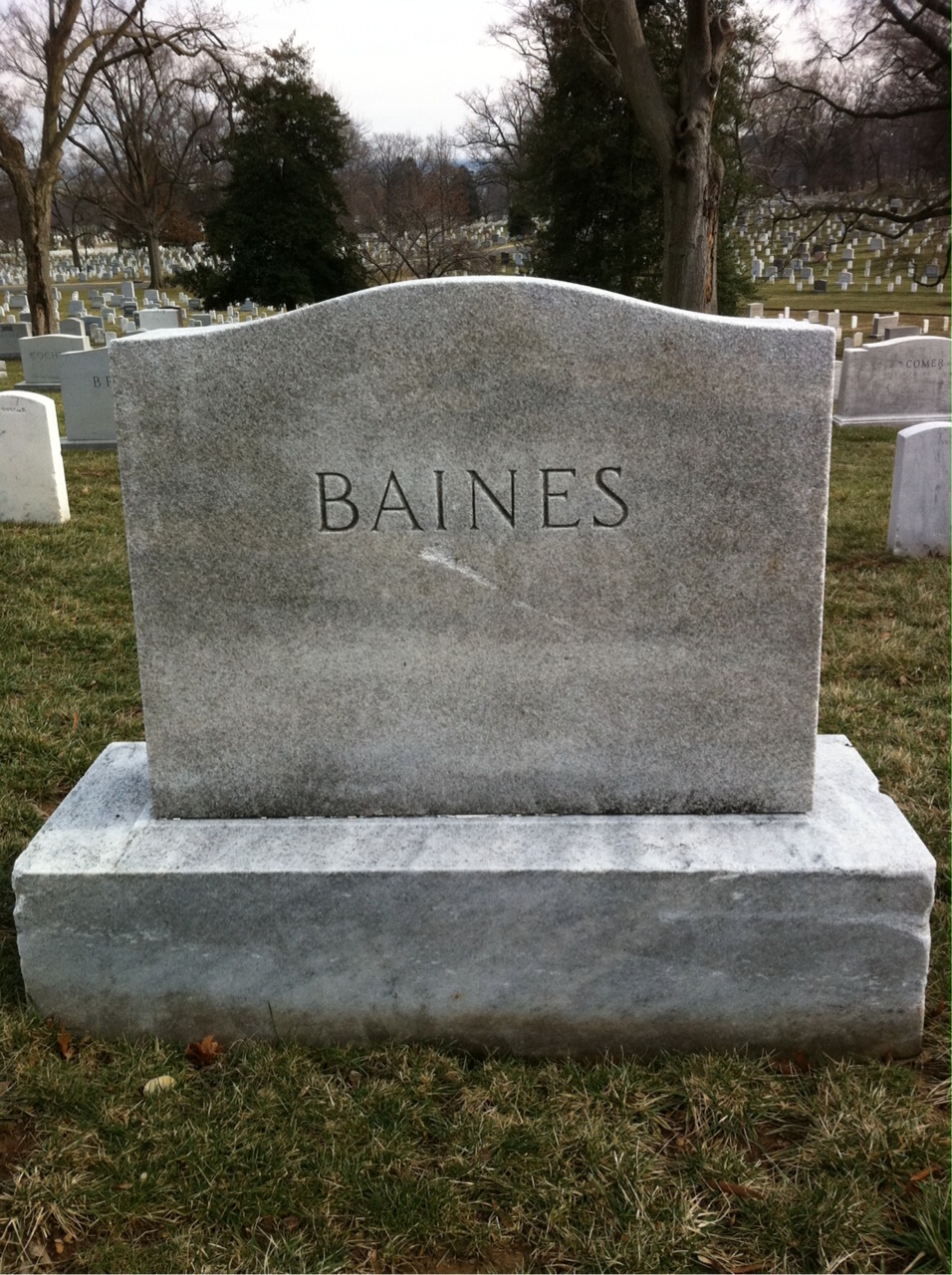 Back of headstone — Lilian Baines