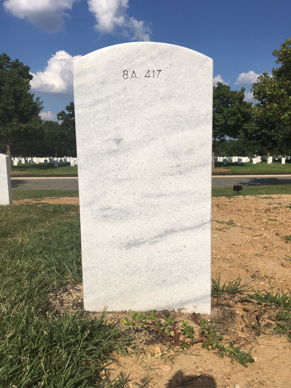 Back of headstone — William Francis Germain