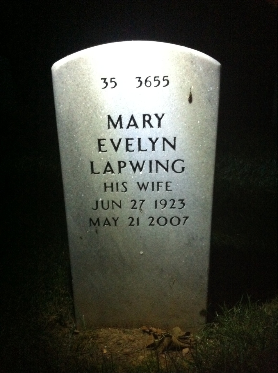 Back of headstone — John Coan