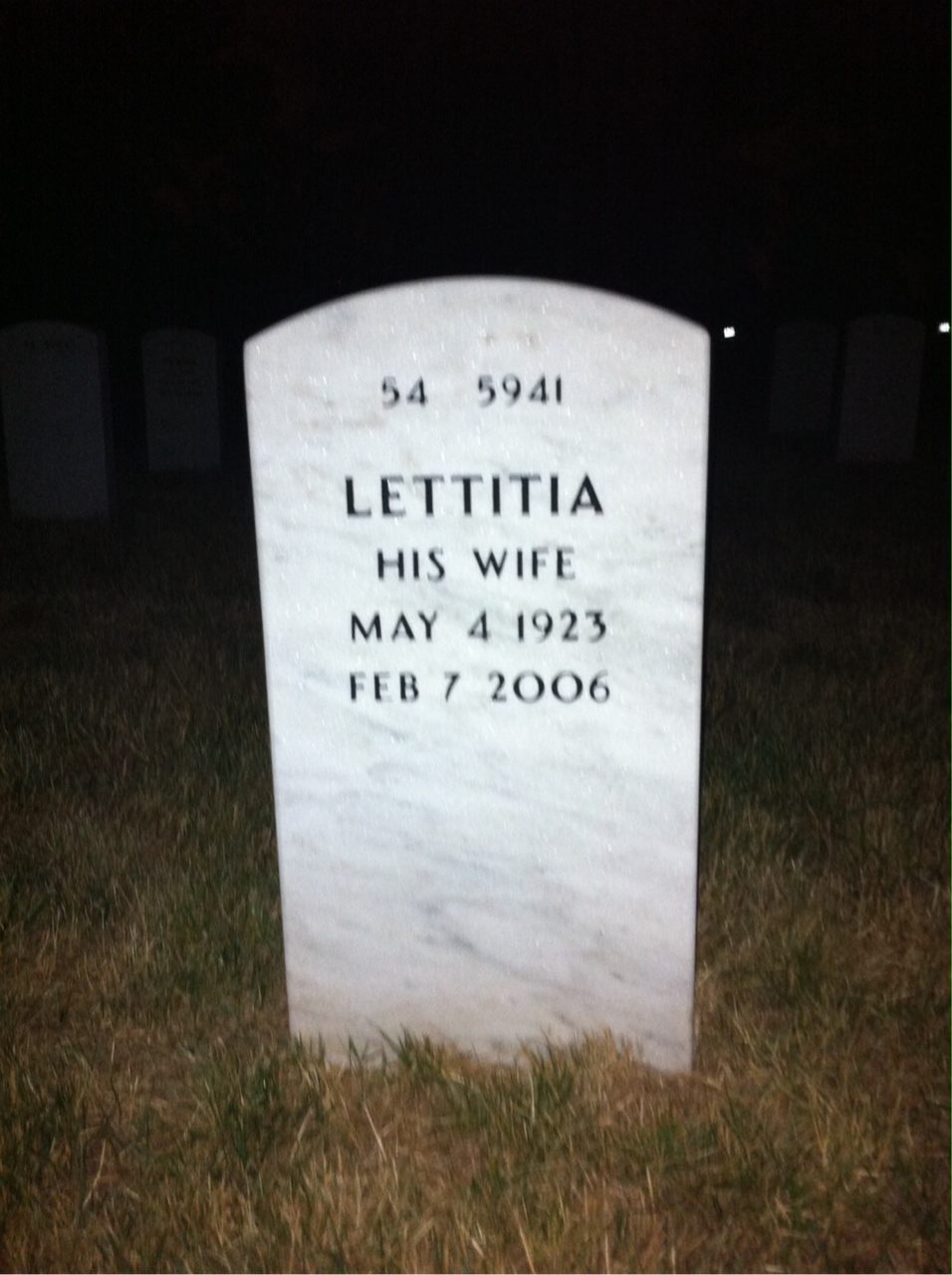 Back of headstone — Daniel Sofranac