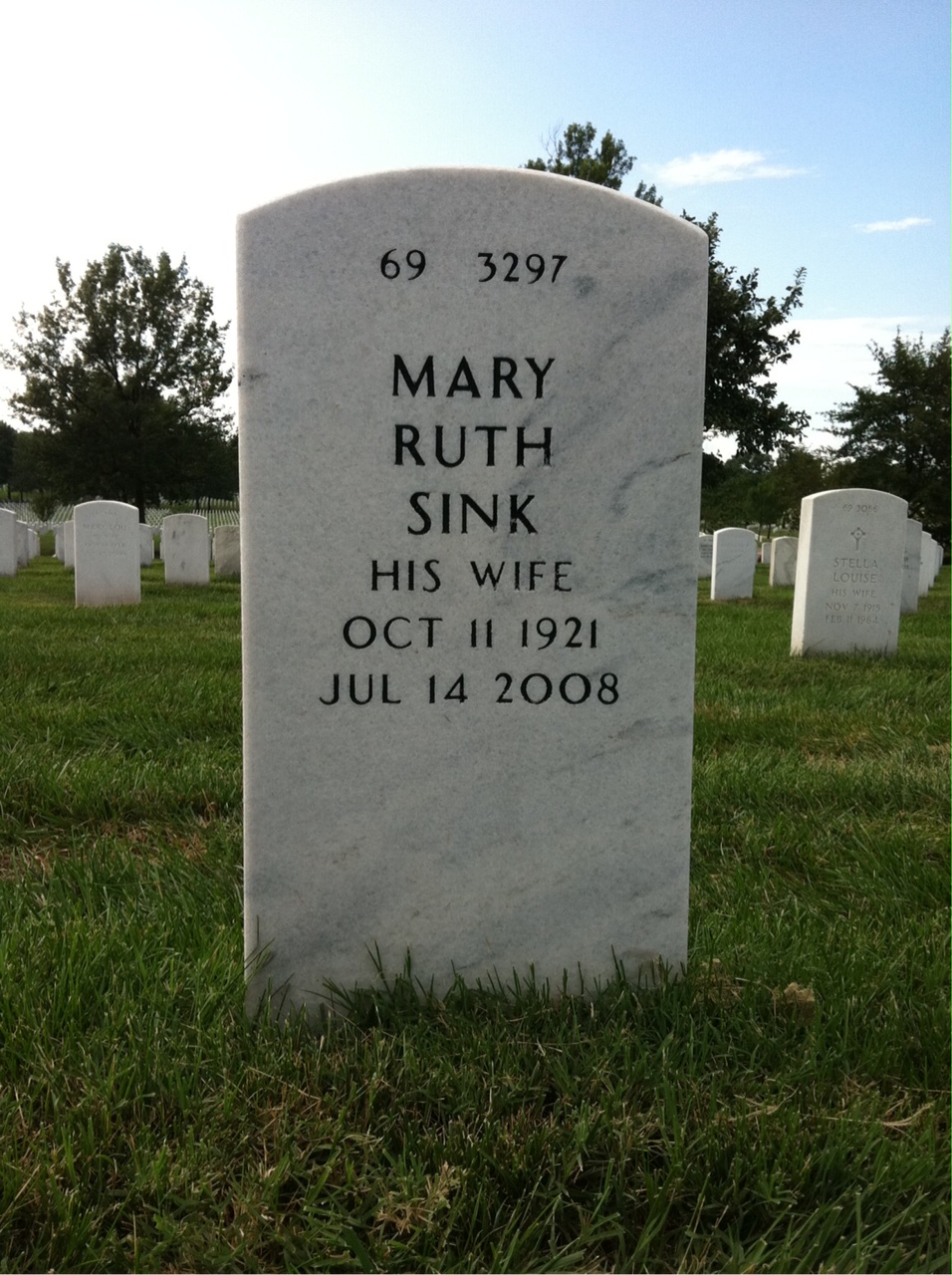 Back of headstone — Murray Baker