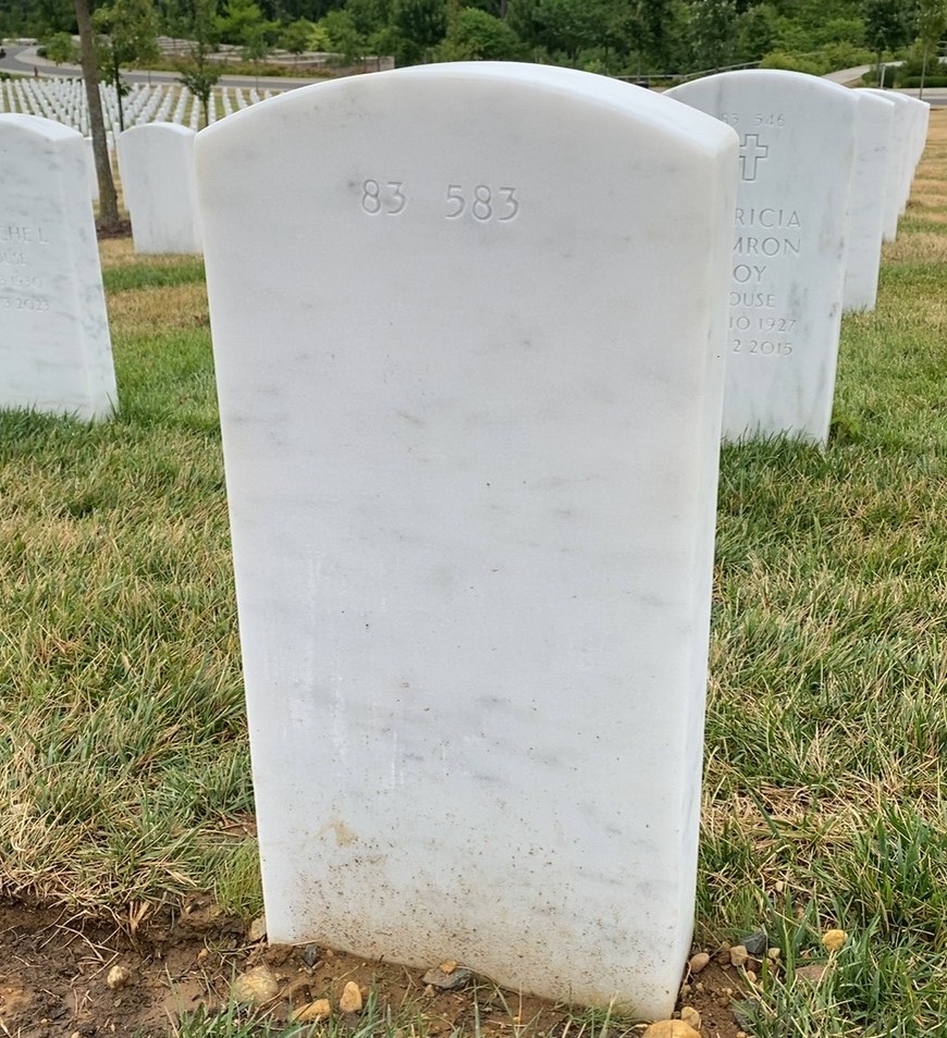 Back of headstone — William B Wacker