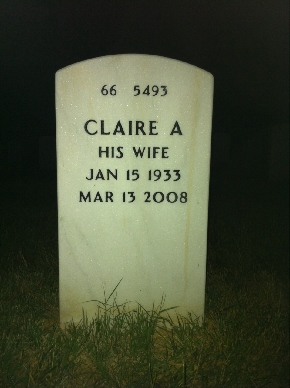 Back of headstone — Paul Mode