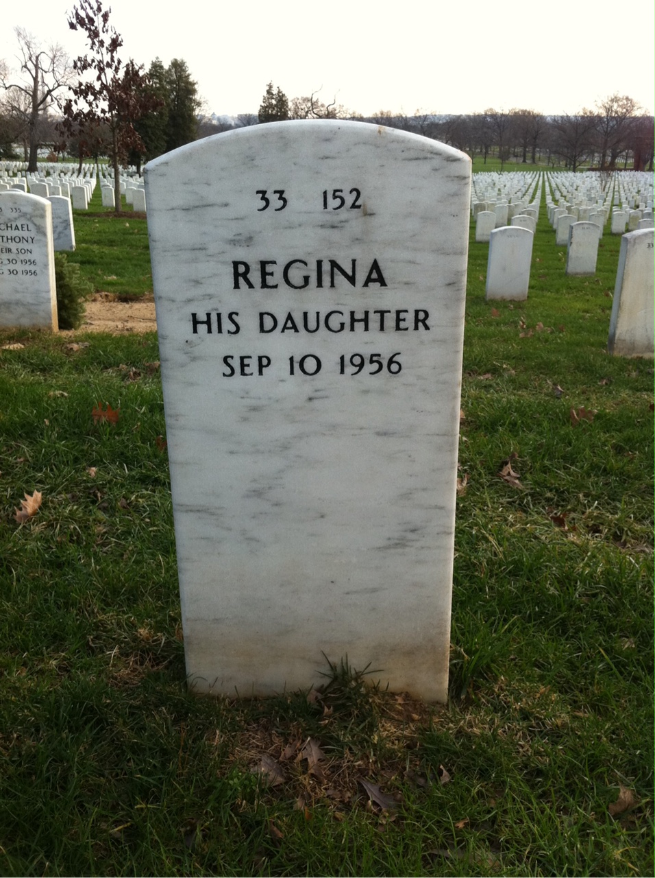 Back of headstone — Michael Mancini