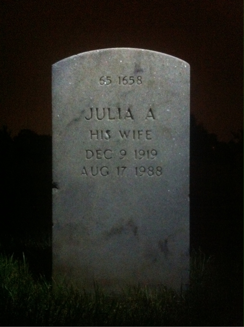 Back of headstone — George Mitchell