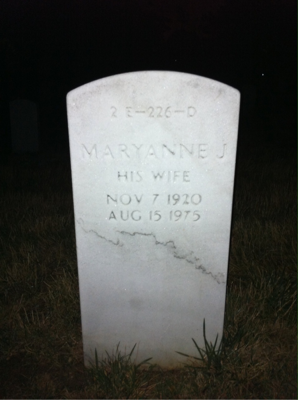 Back of headstone — Walter Miller