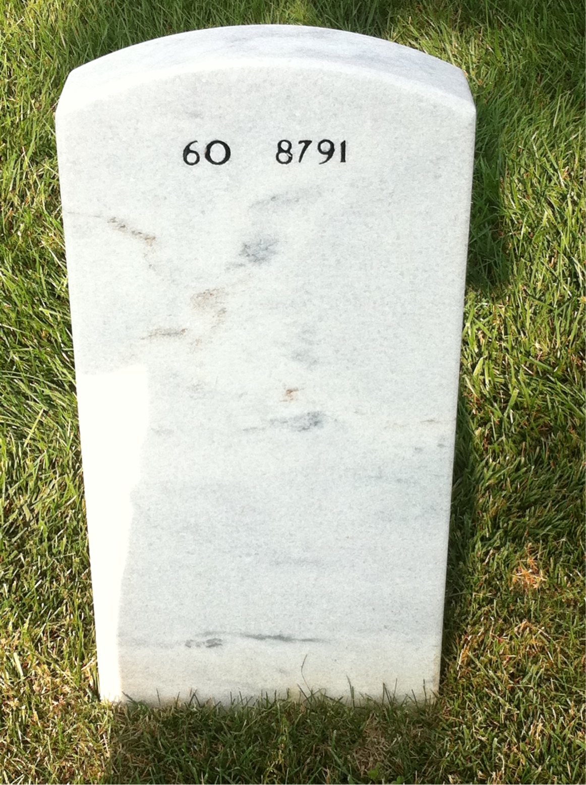 Back of headstone — John Nesler