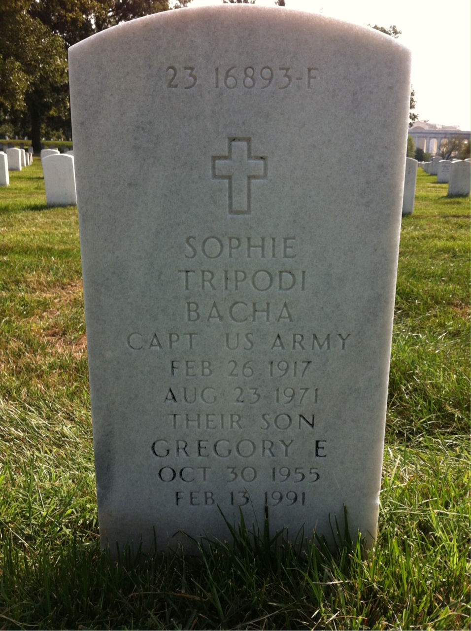 Back of headstone — Elias Bacha