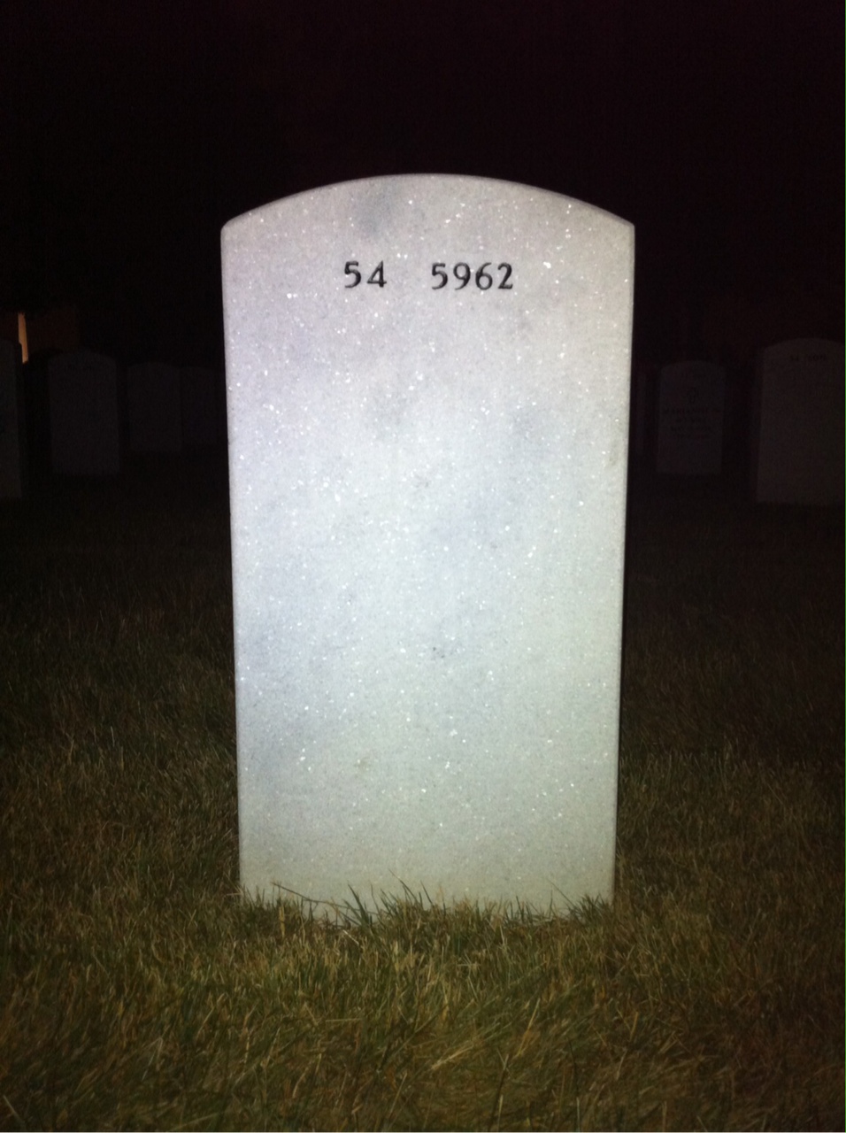 Back of headstone — Martell Glommen