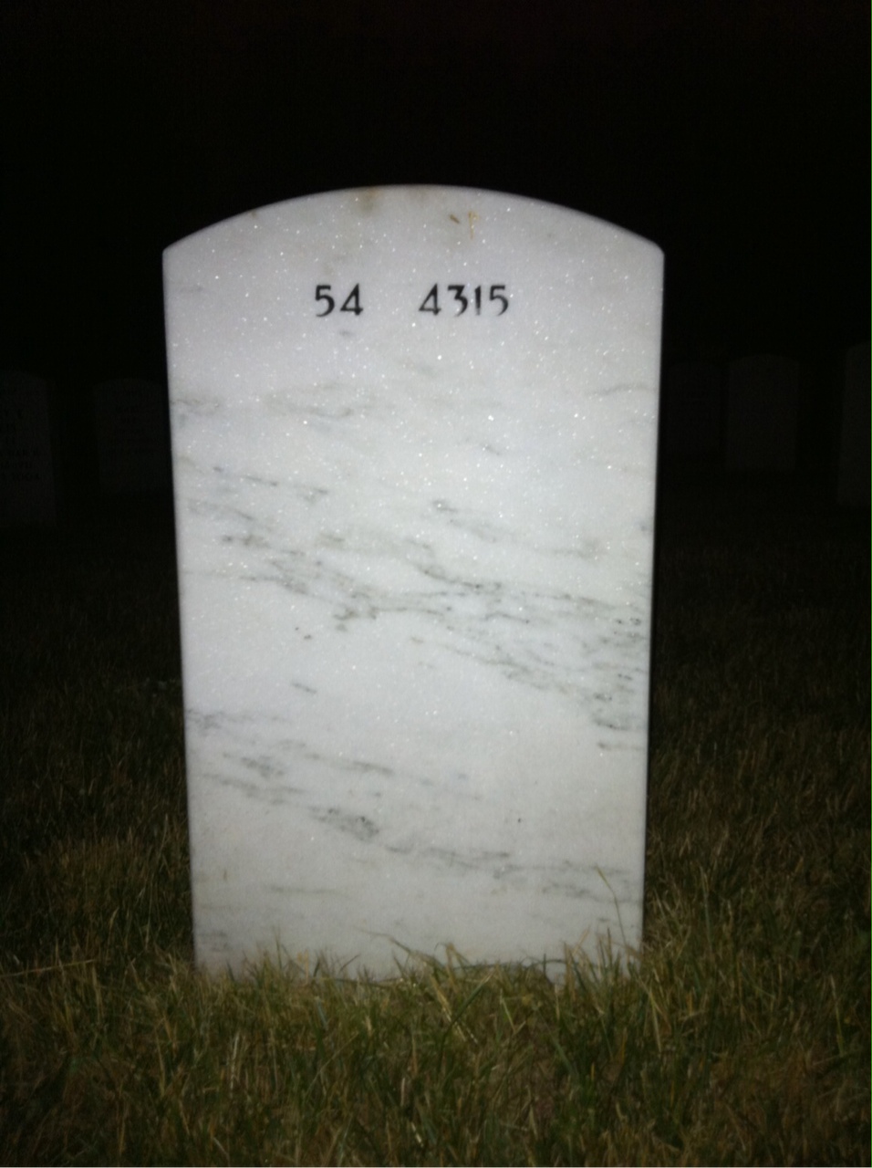 Back of headstone — William Hedrick
