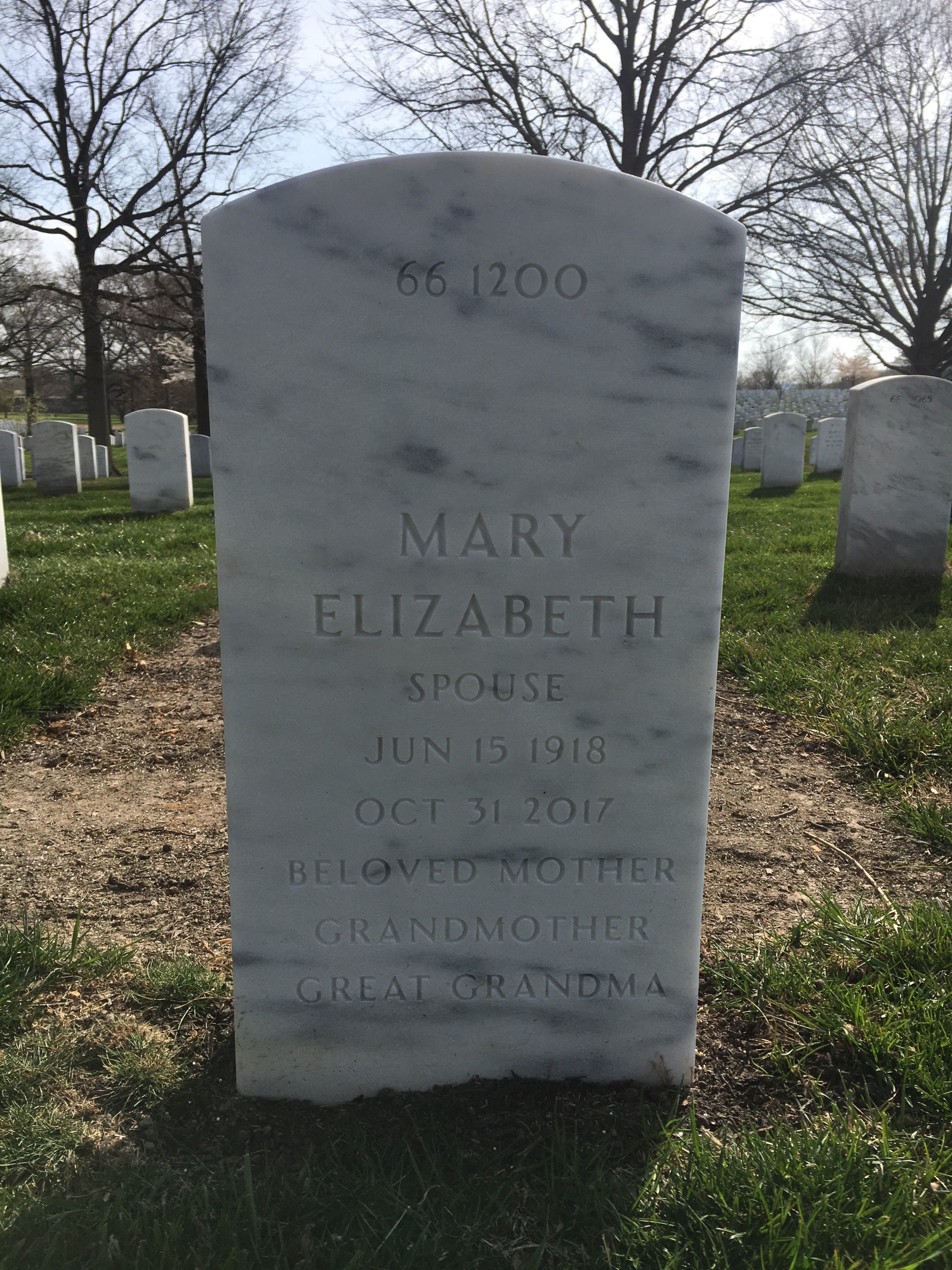 Back of headstone — Jerome Wyble