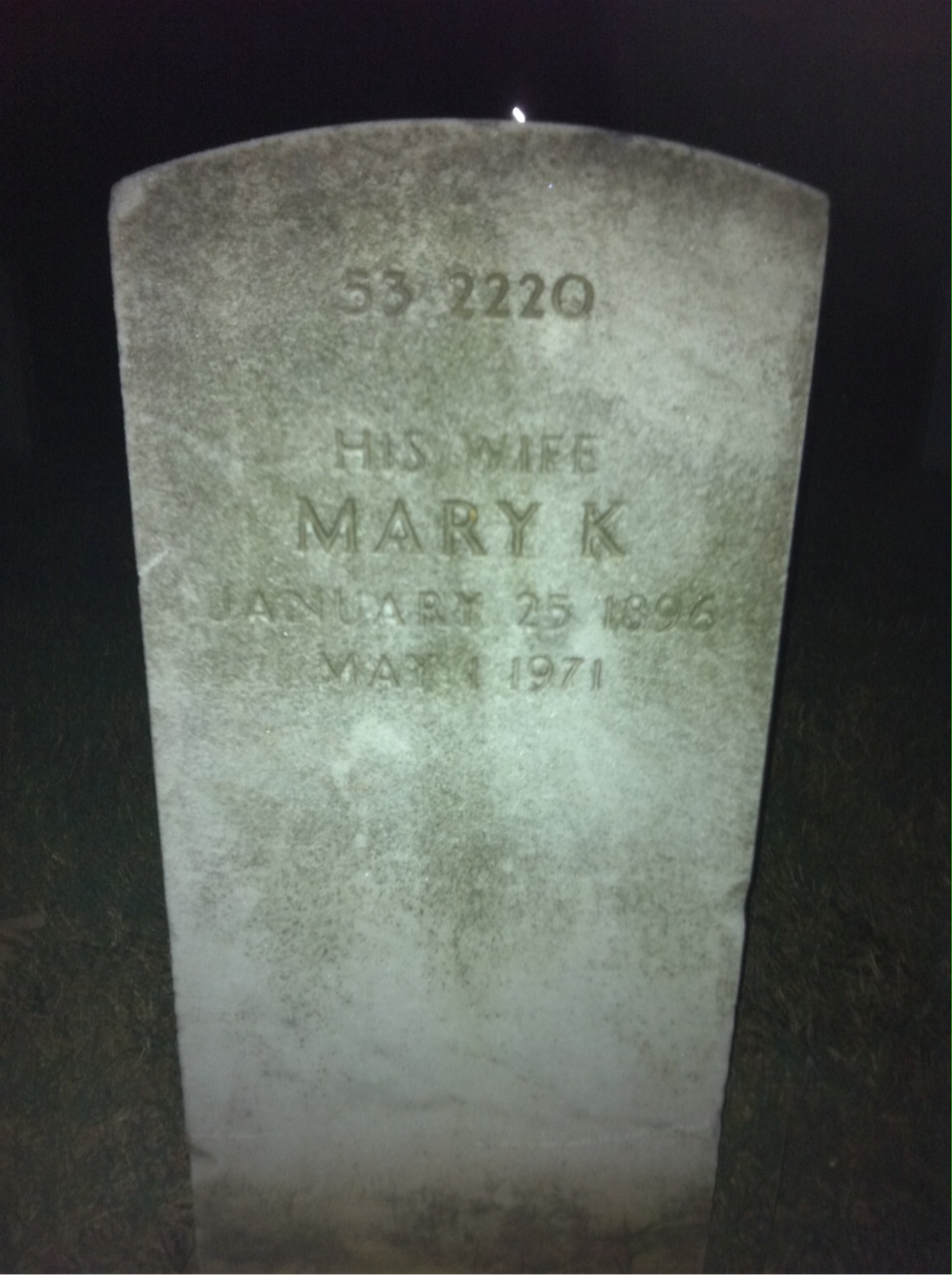Back of headstone — Gerald Aldworth