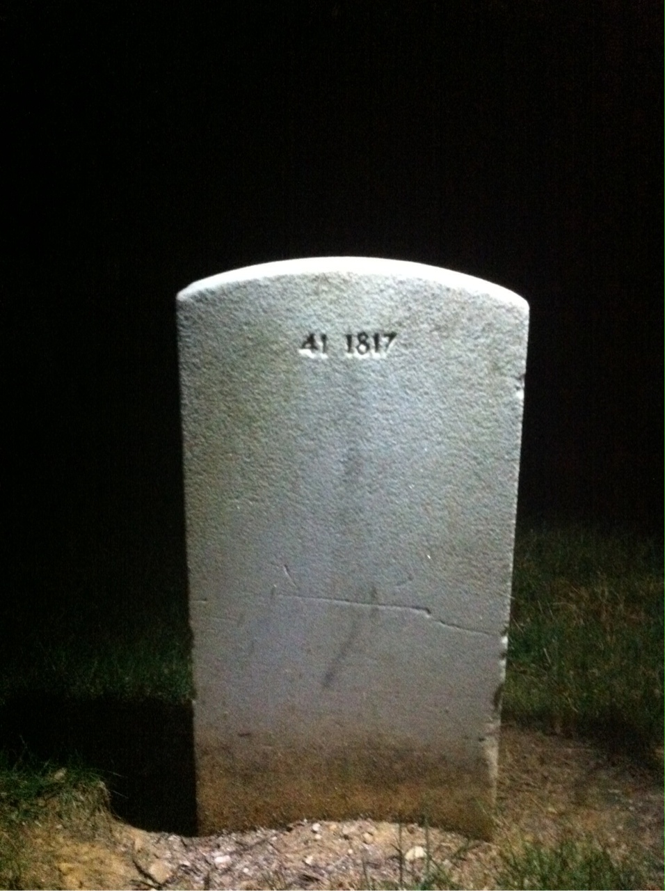 Back of headstone — John Alston