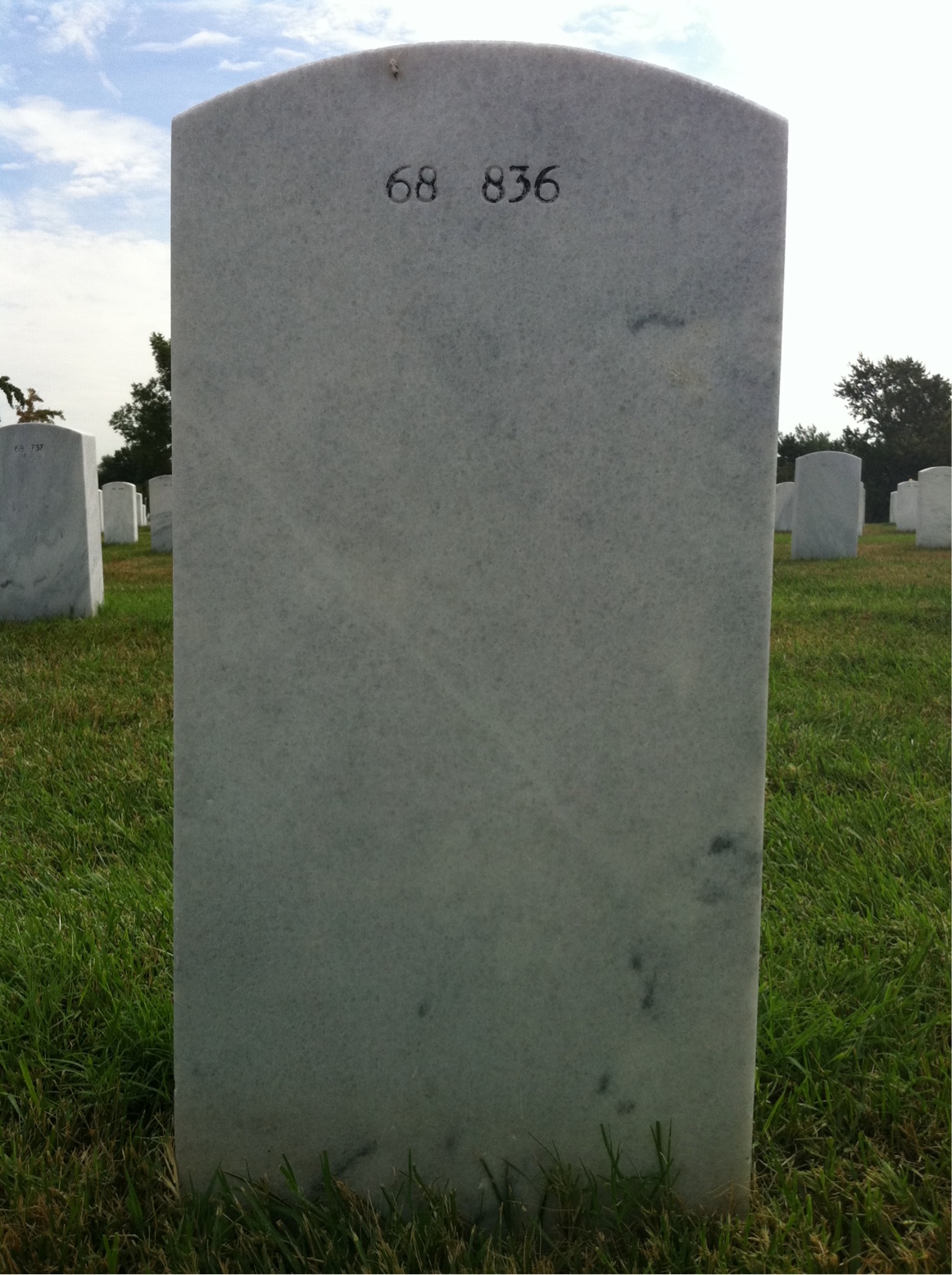 Back of headstone — Howard Maser