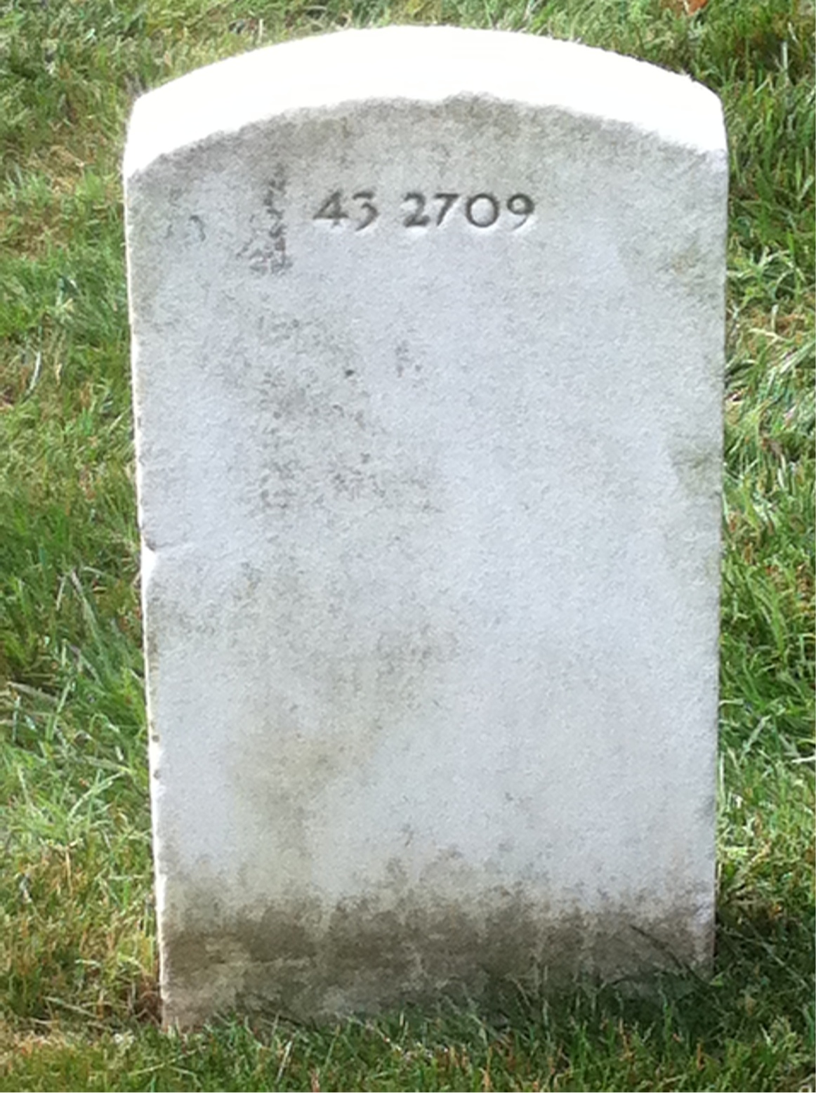 Back of headstone — William Muker Griffin