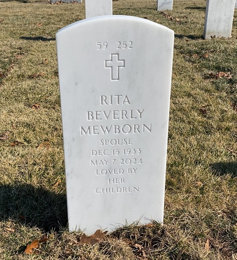 Back of headstone — Wesley W Mewborn