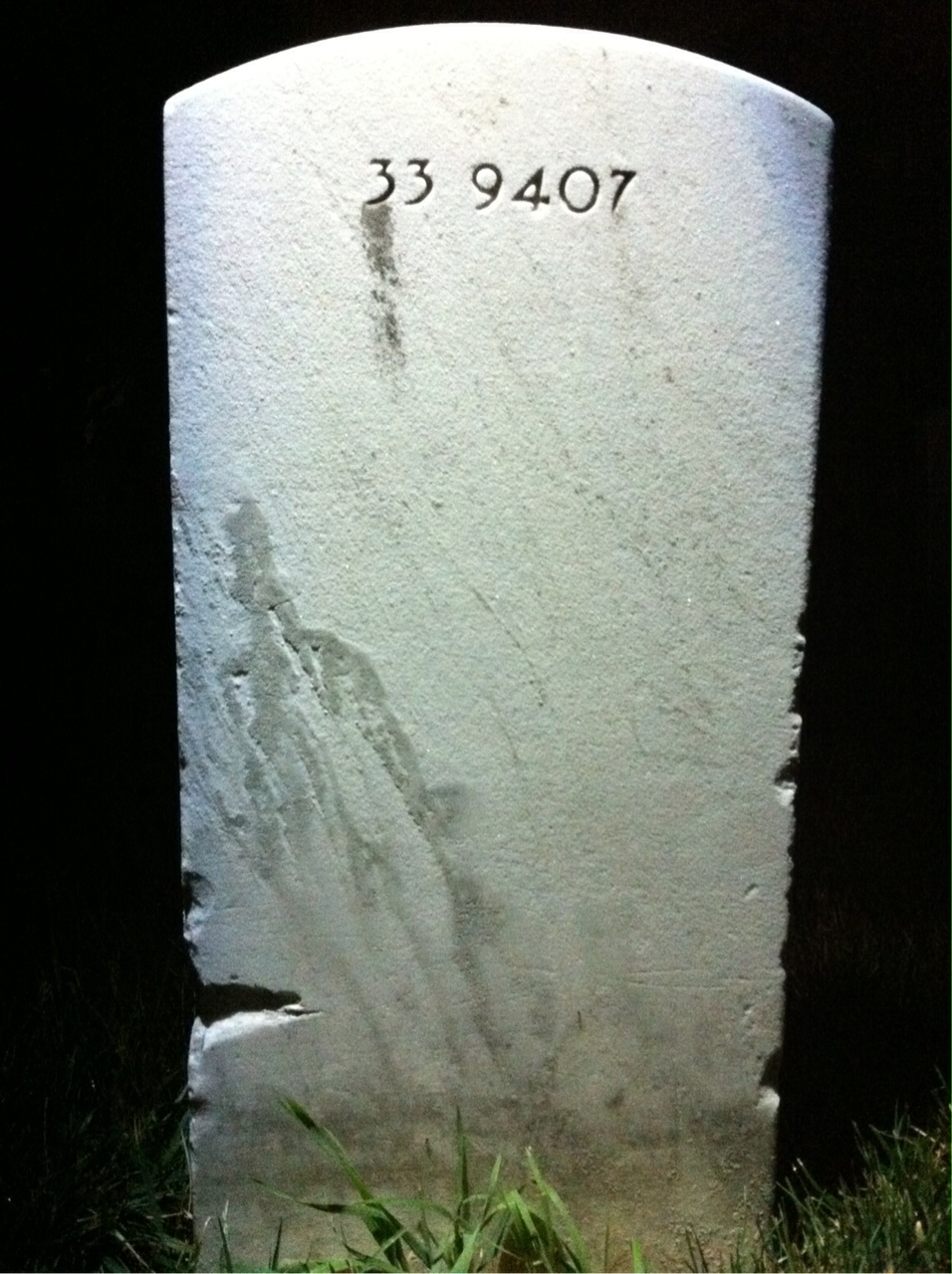 Back of headstone — Frederick L Fridley