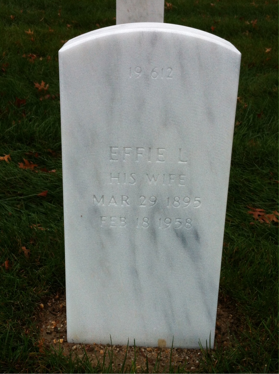 Back of headstone — William D Bland