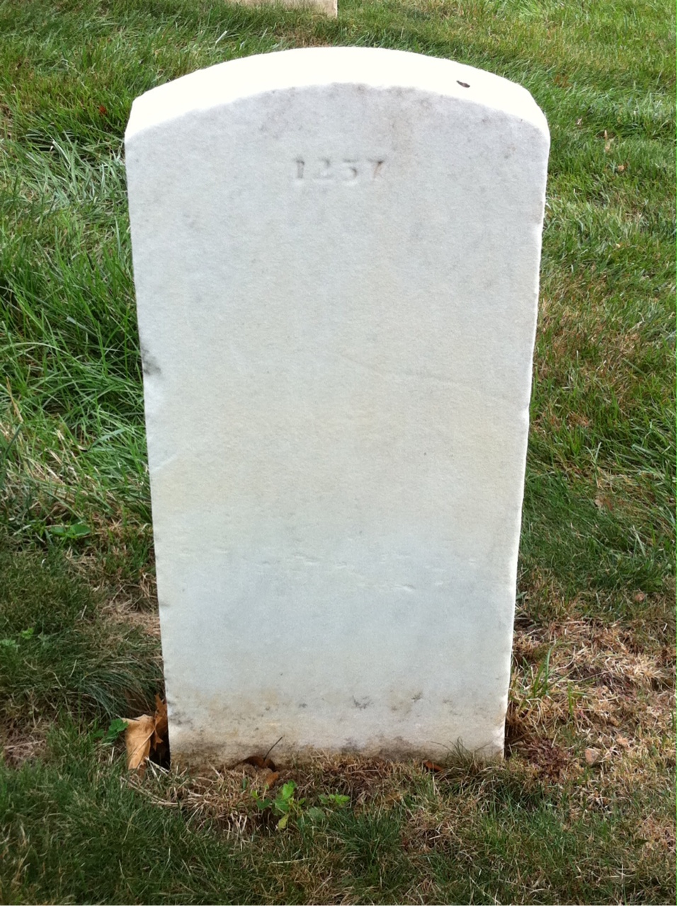 Back of headstone — Robert Adams