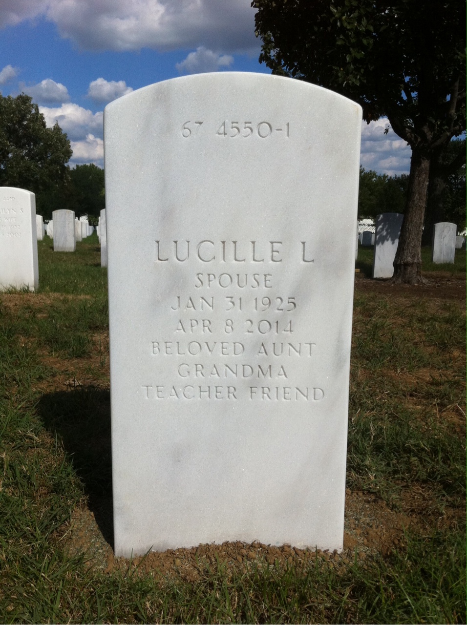Back of headstone — Mario Ferrara