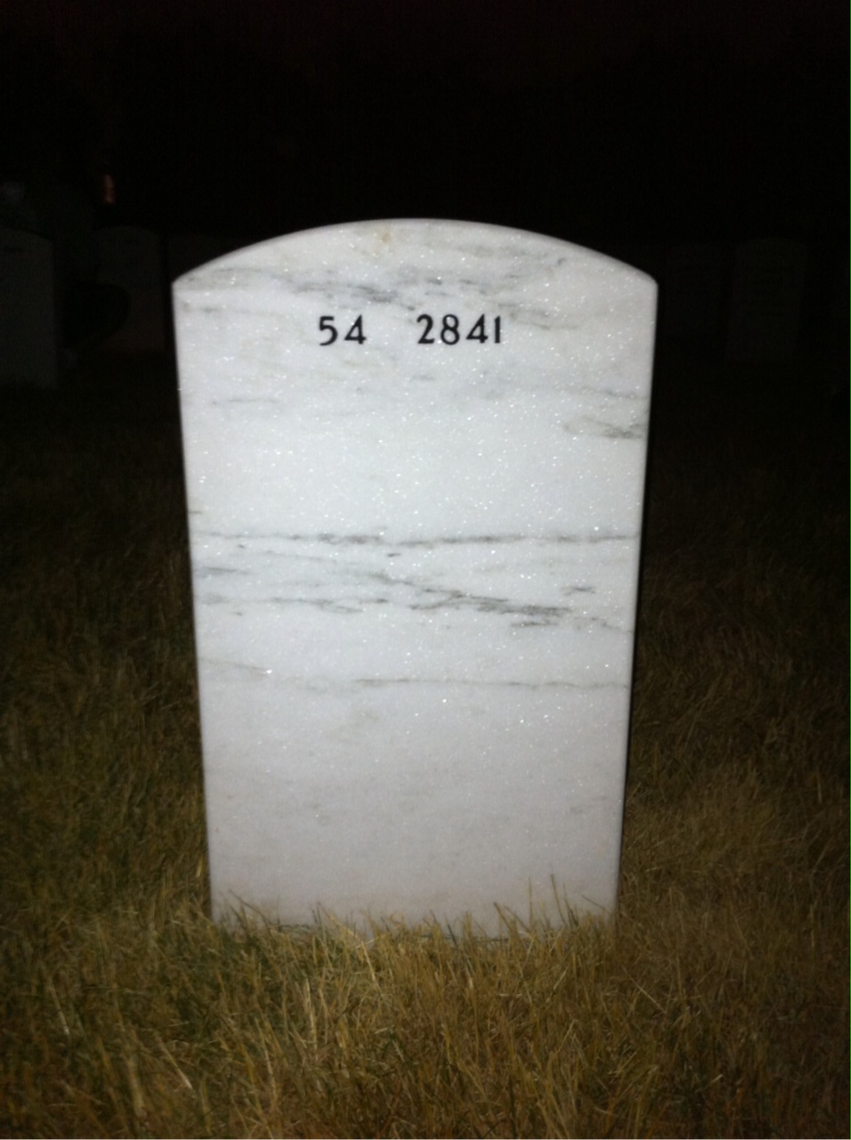 Back of headstone — John Walsh