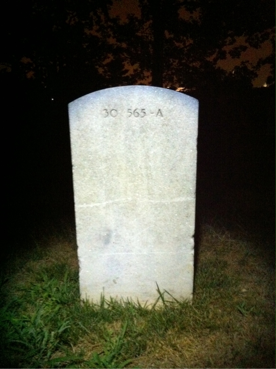 Back of headstone — Marshall Arnold