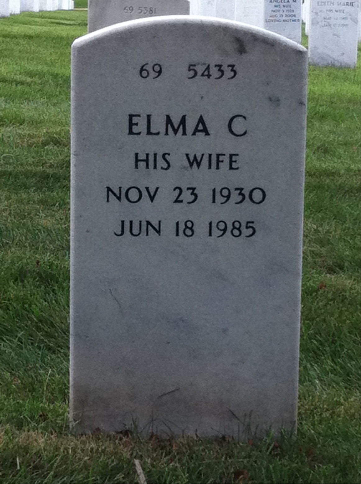 Back of headstone — Frank Fryer