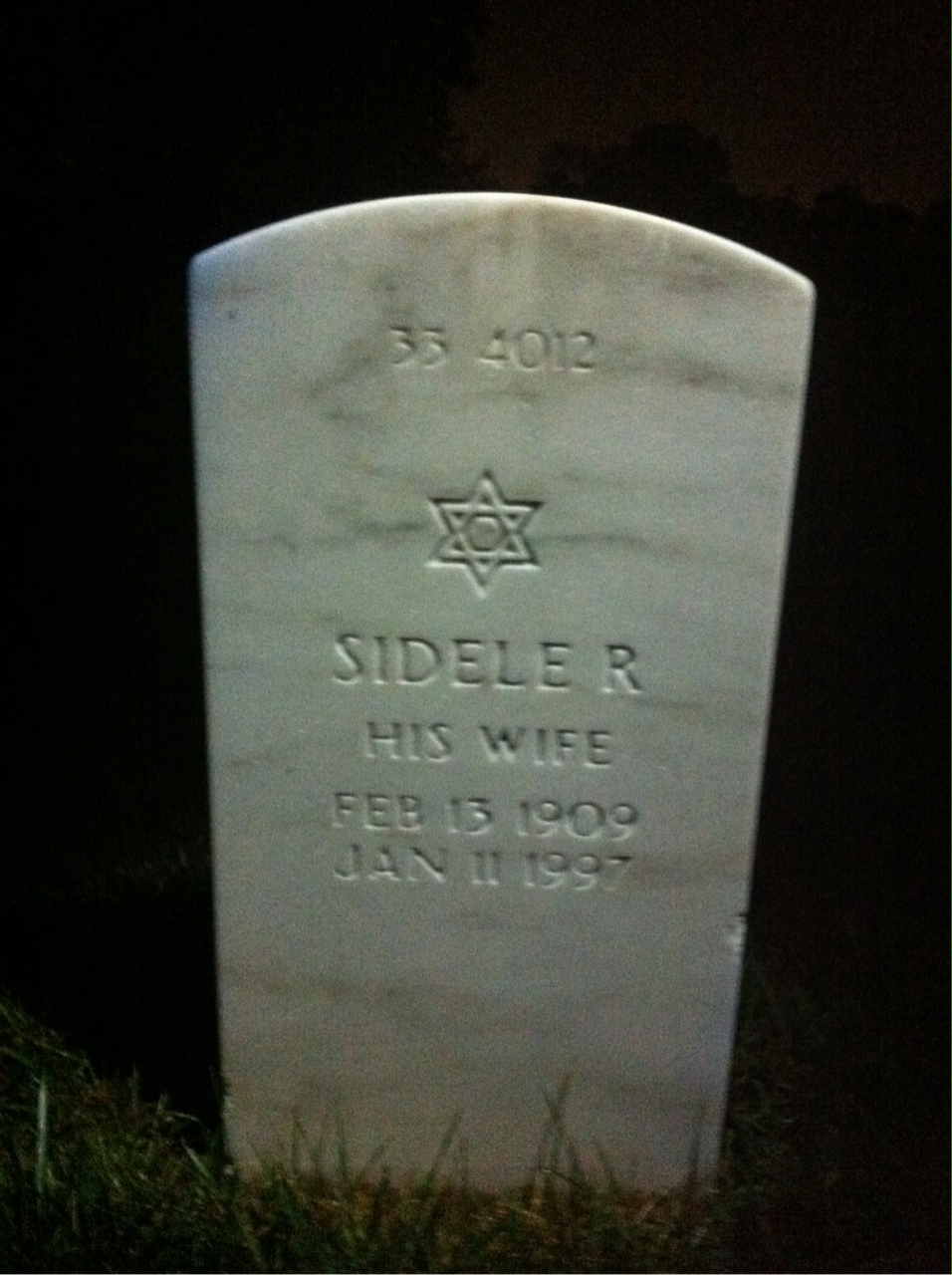 Back of headstone — Charles Allen