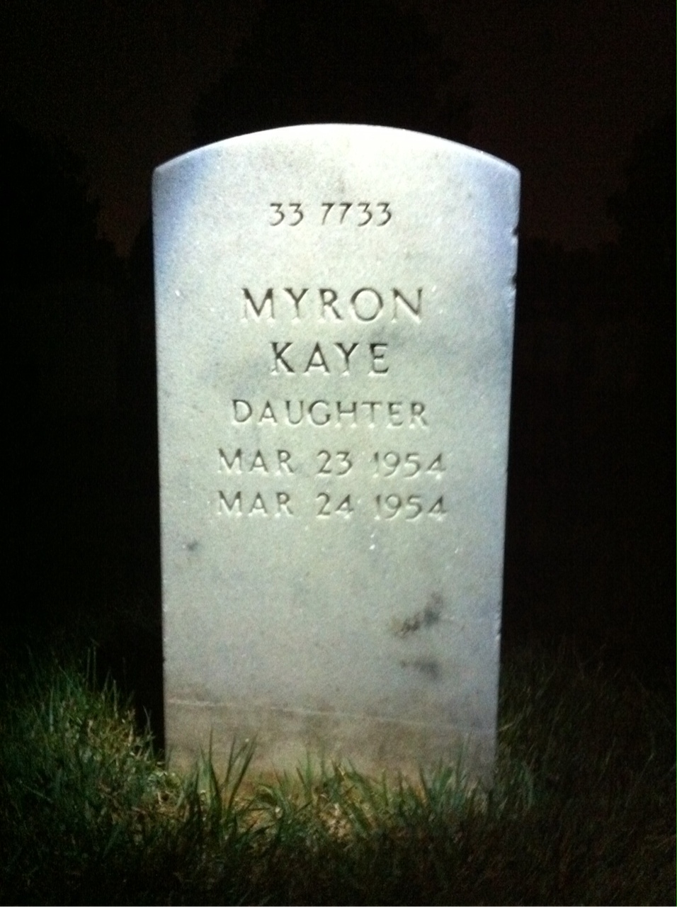 Back of headstone — Woodrow W Hanna