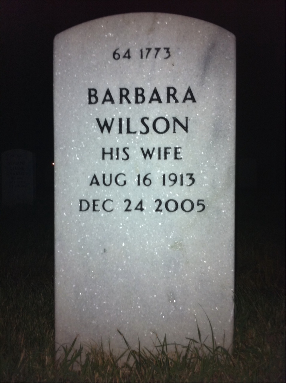 Back of headstone — Louis Buttner