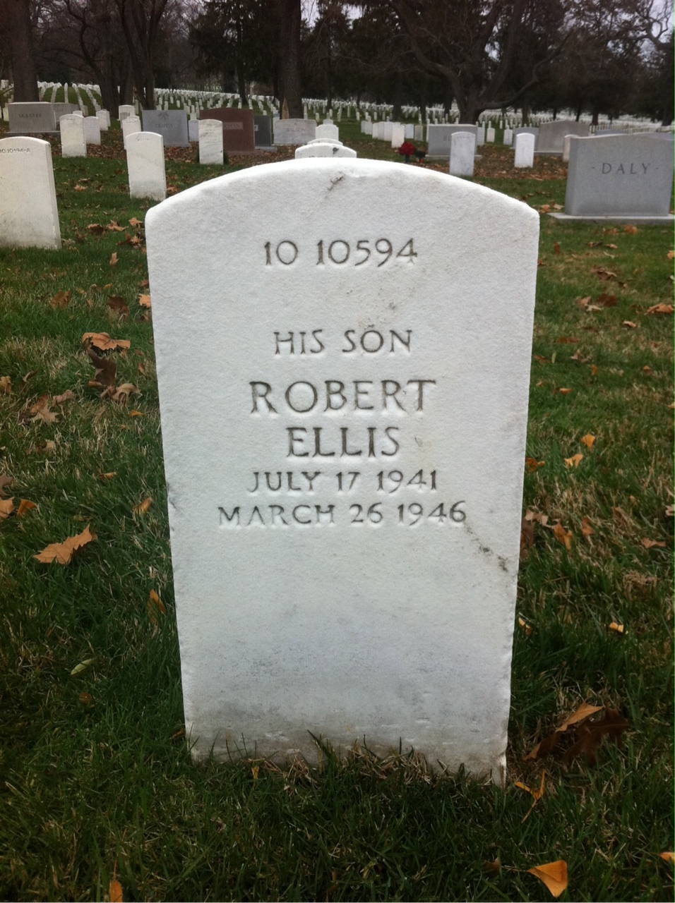 Back of headstone — Robert Ayers