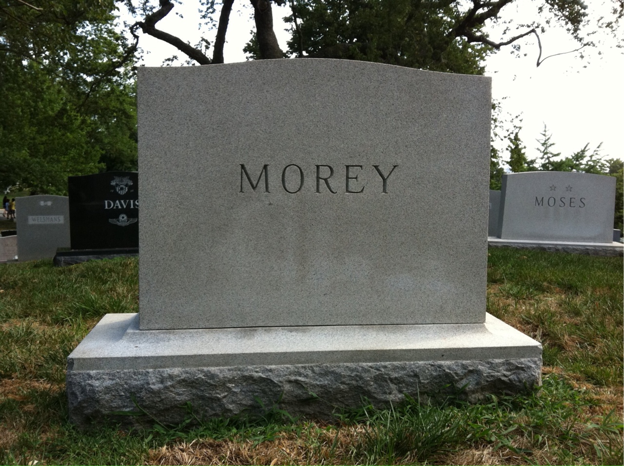 Back of headstone — Irene Morey