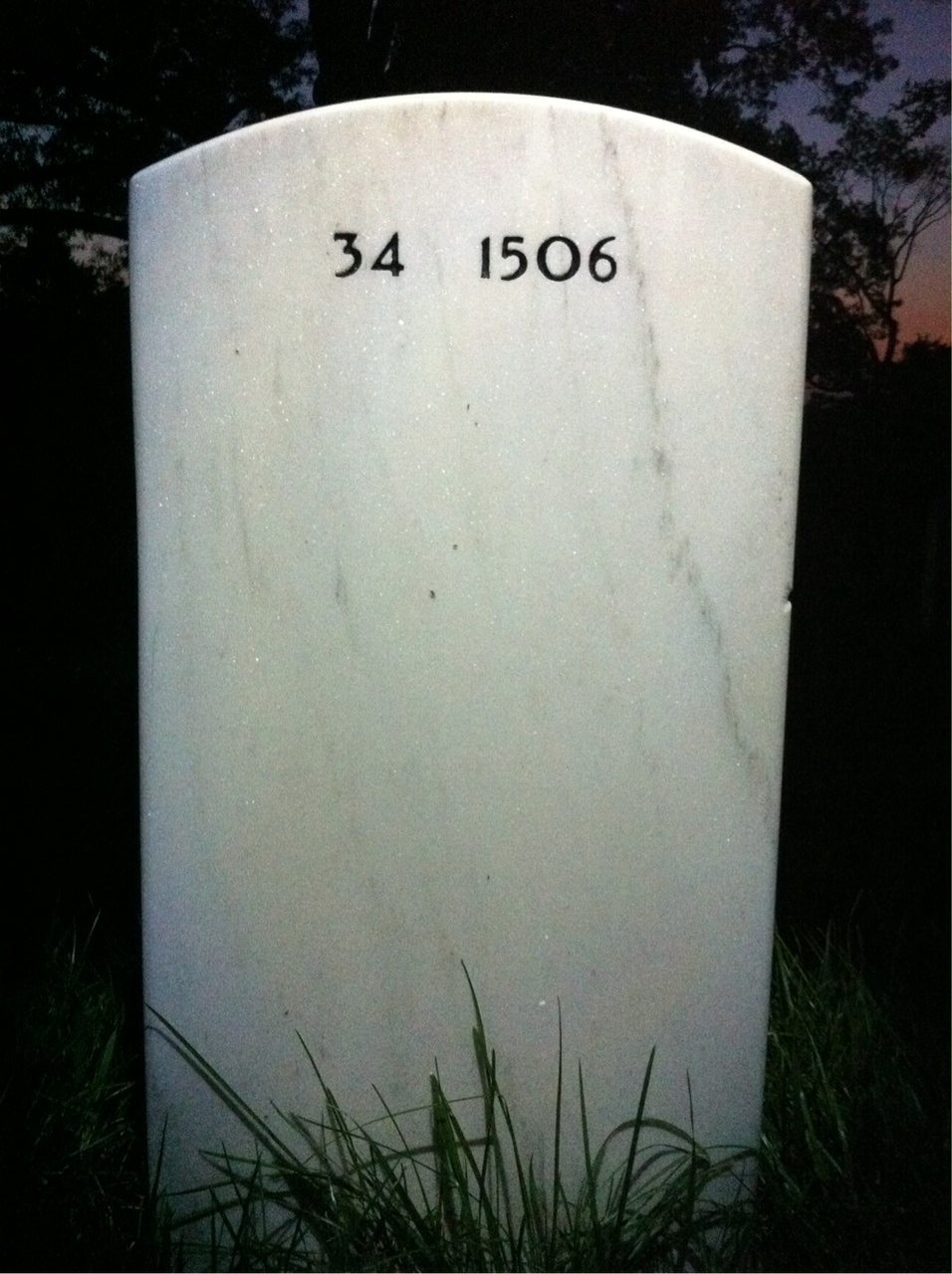Back of headstone — Bonnie Adams