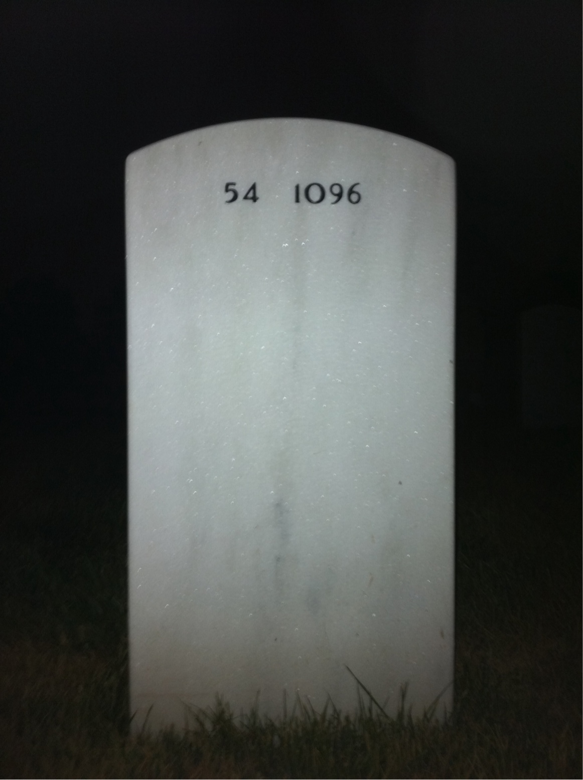 Back of headstone — Alford Brown