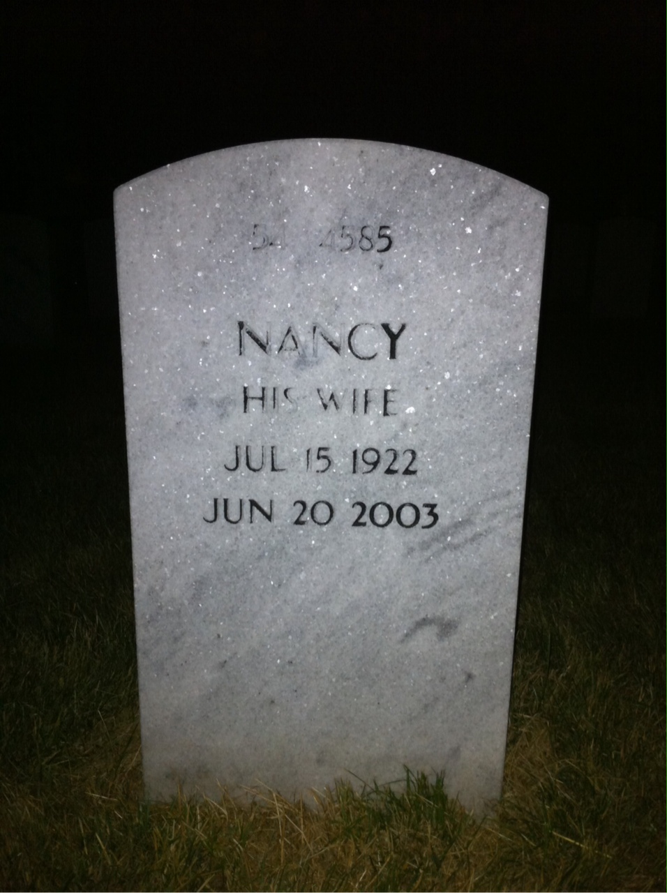 Back of headstone — Robert Bangert