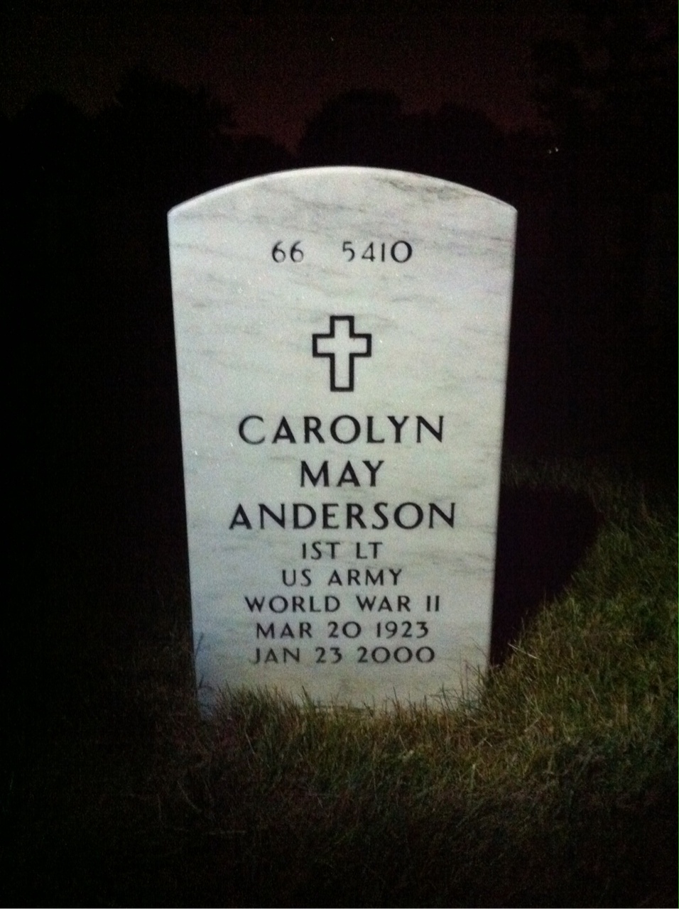 Back of headstone — Daniel Anderson