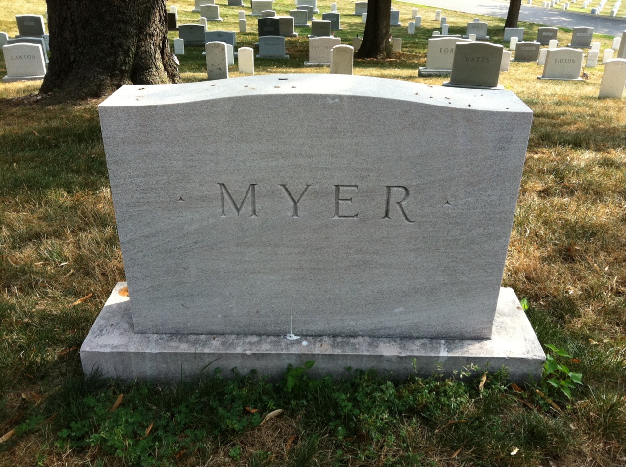 Back of headstone — Anne Myer