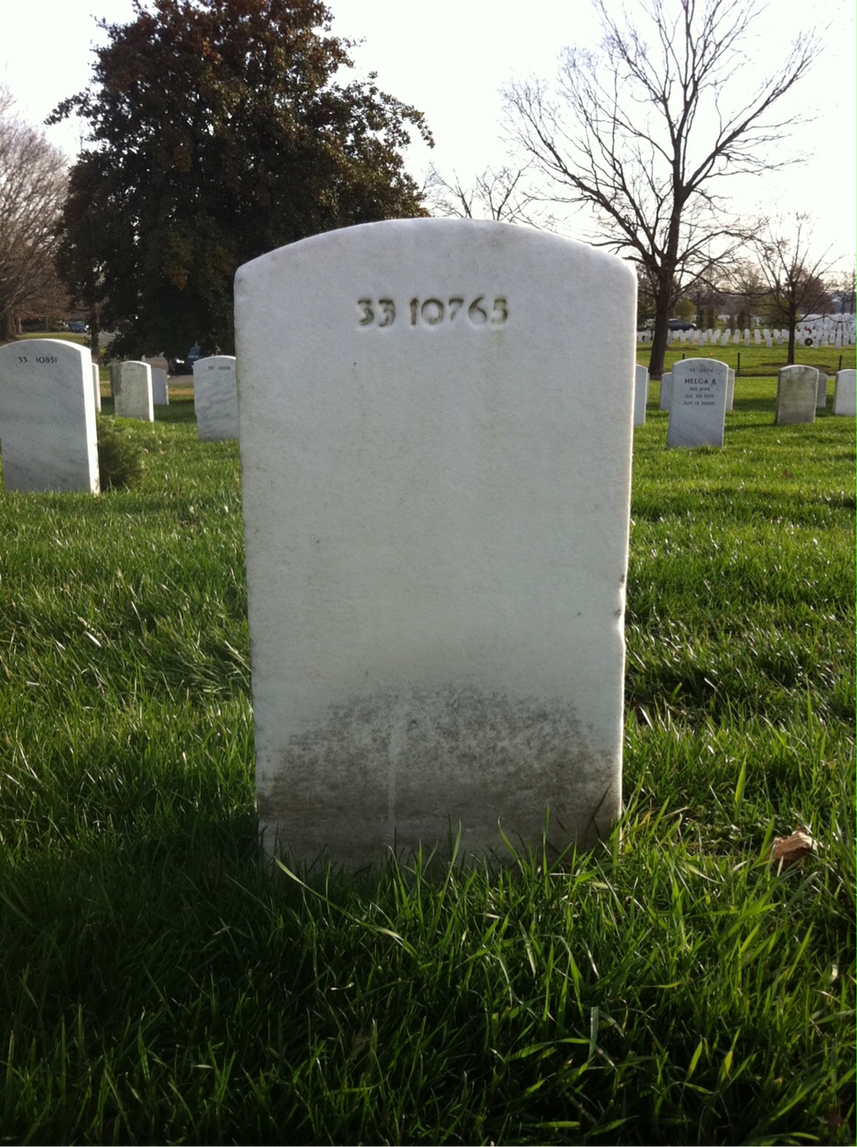Back of headstone — Henry Mullen