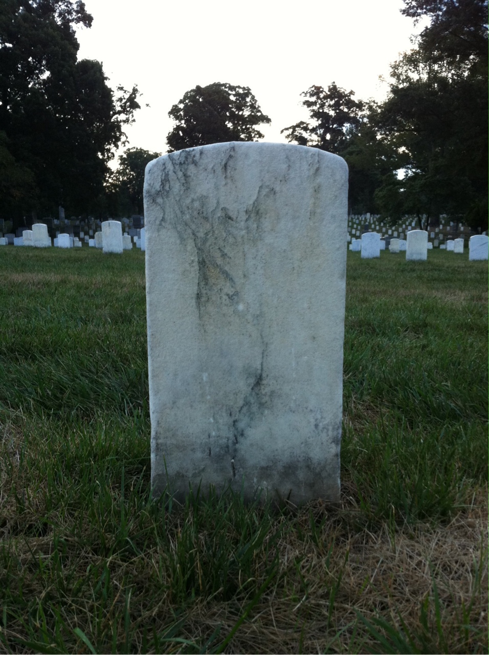 Back of headstone — Henry Monetle