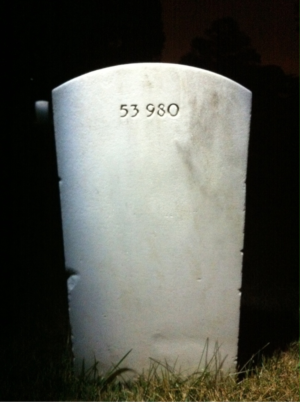 Back of headstone — Everett Cunningham