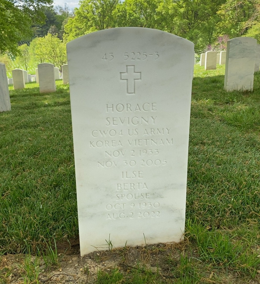 Back of headstone — George Sevigny