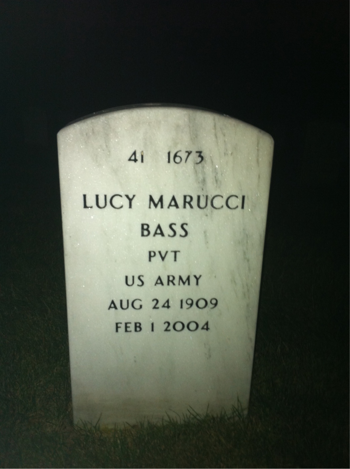 Back of headstone — Eugene Bass