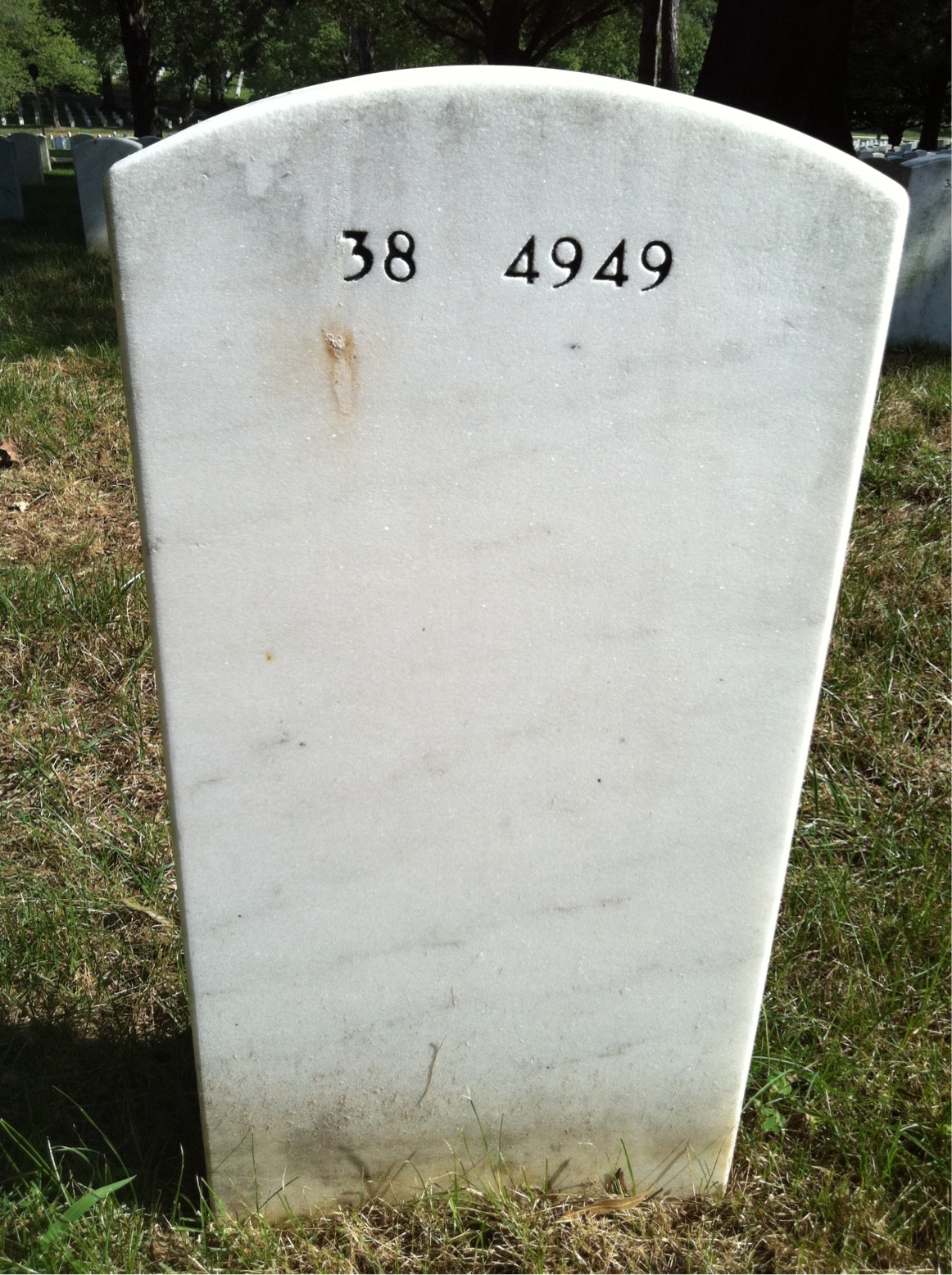 Back of headstone — Thomas Franklin Davis