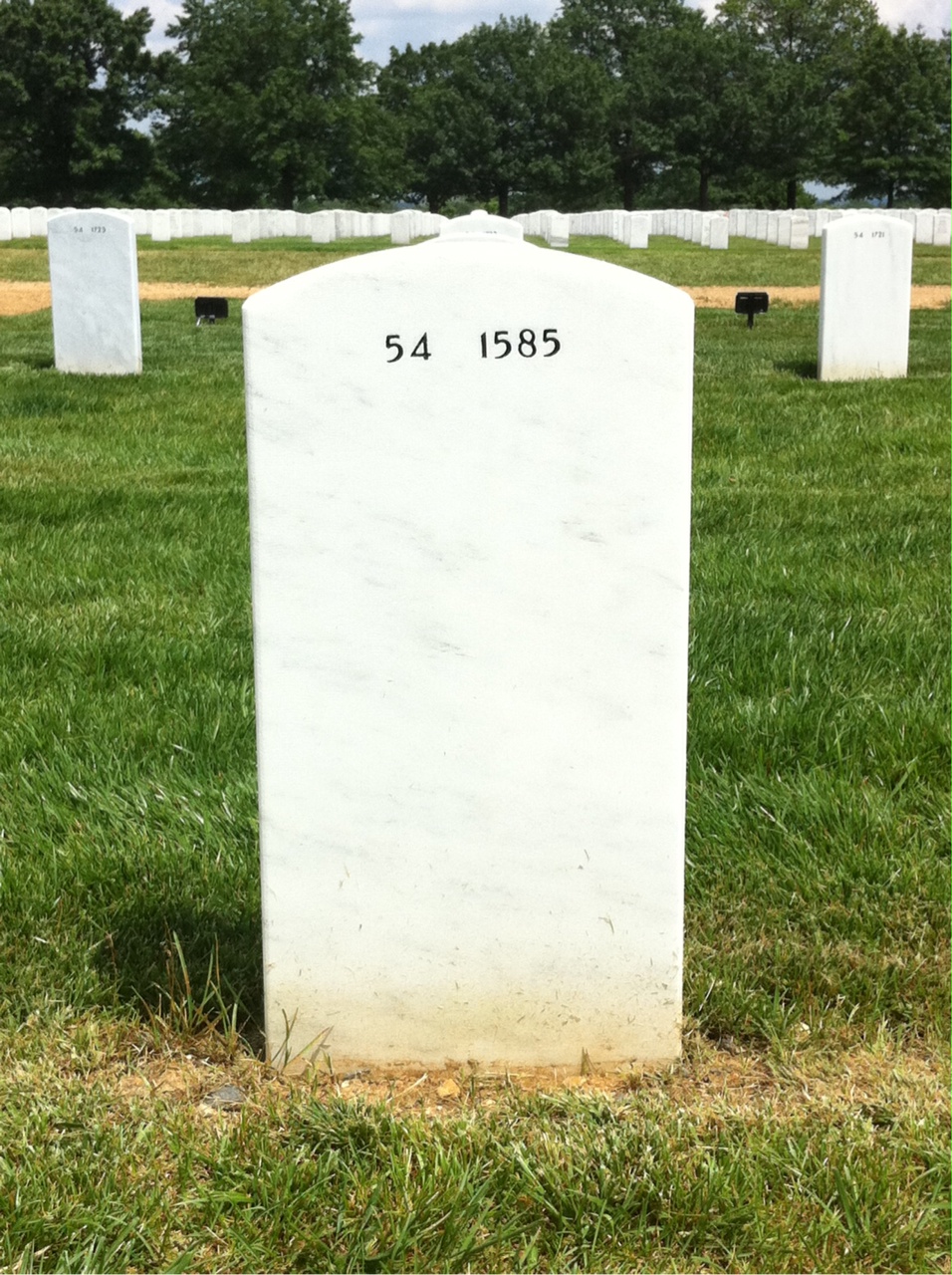 Back of headstone — William H Rollins