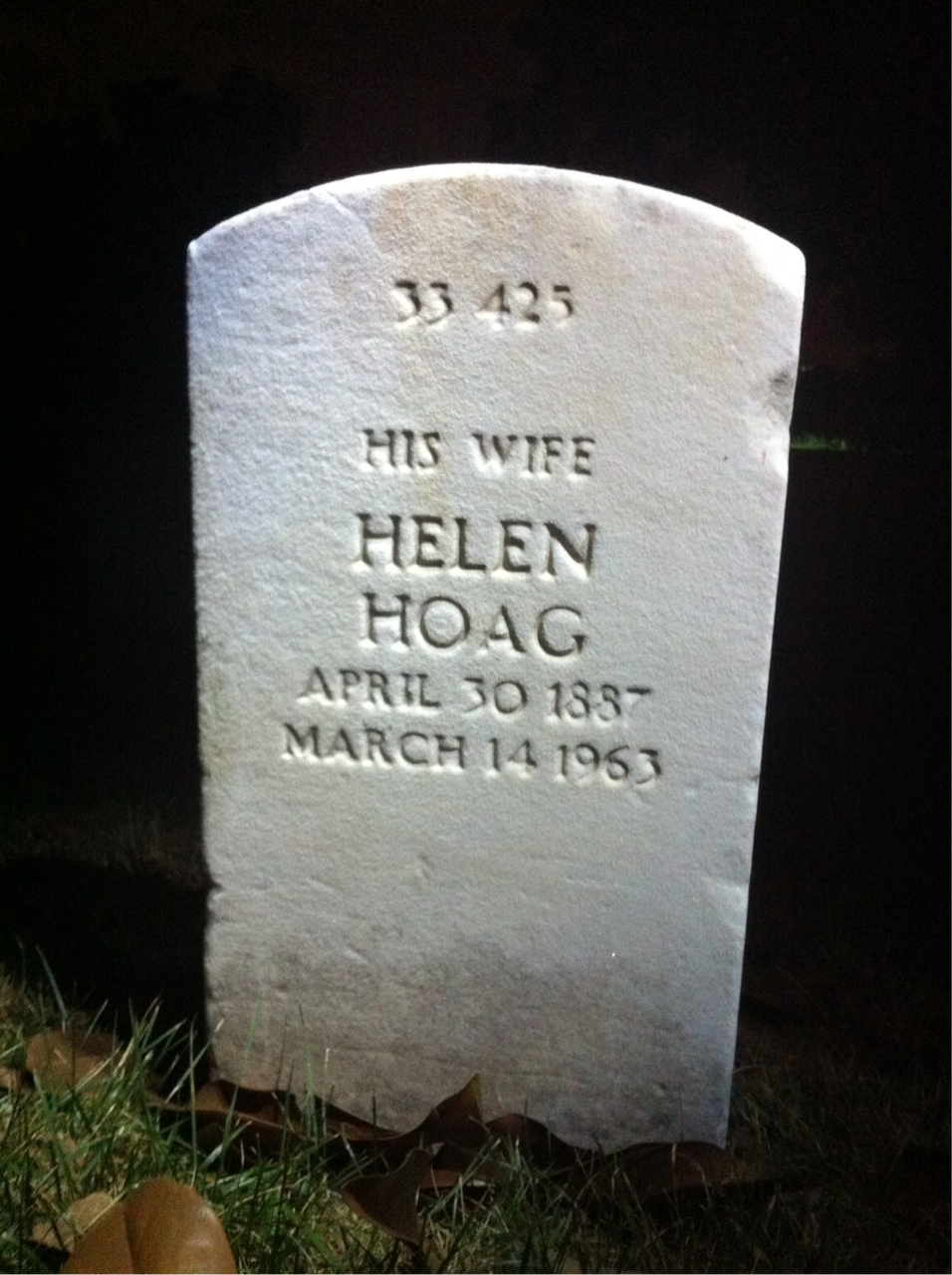 Back of headstone — John Anderson