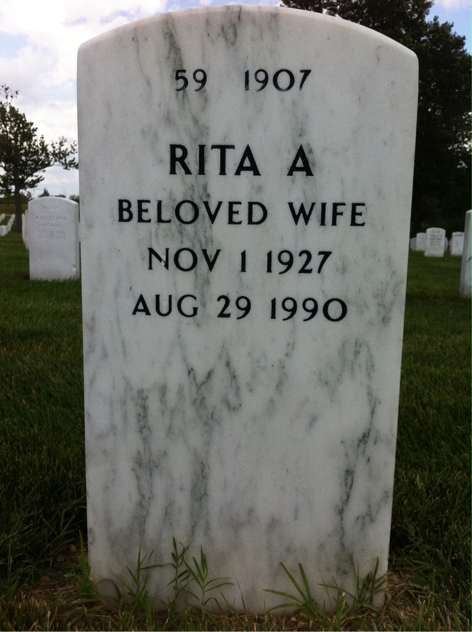 Back of headstone — Alfred Cummings