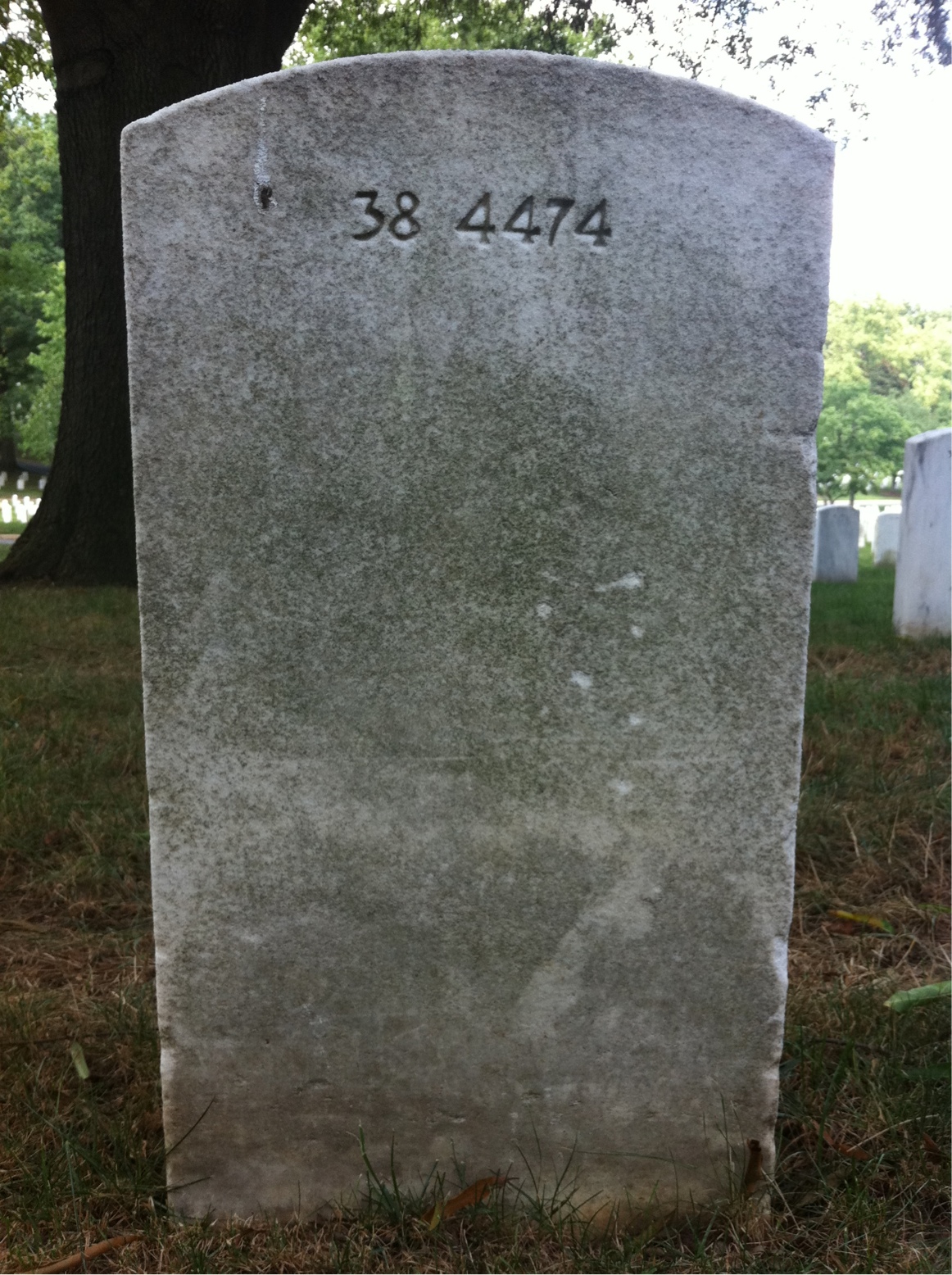 Back of headstone — Randolph Myers