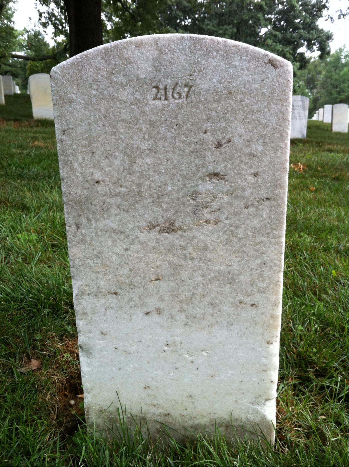 Back of headstone — William W Harris