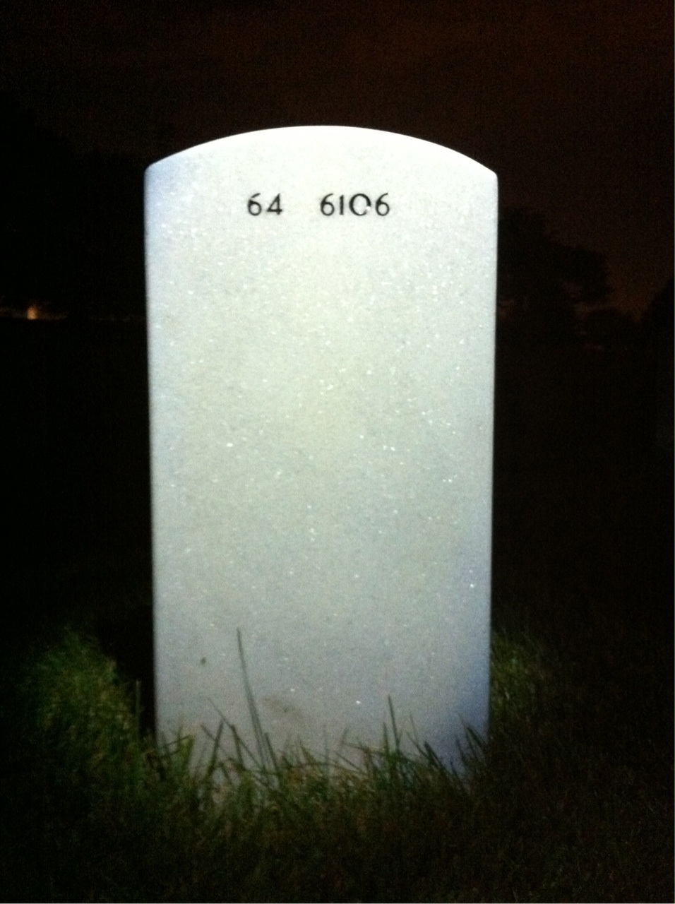 Back of headstone — Gene Page