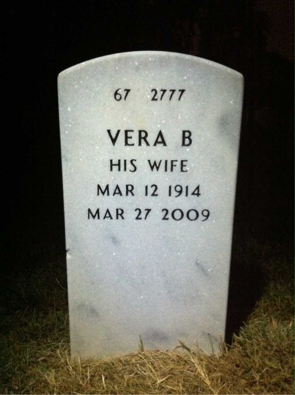 Back of headstone — Roger Emmertz